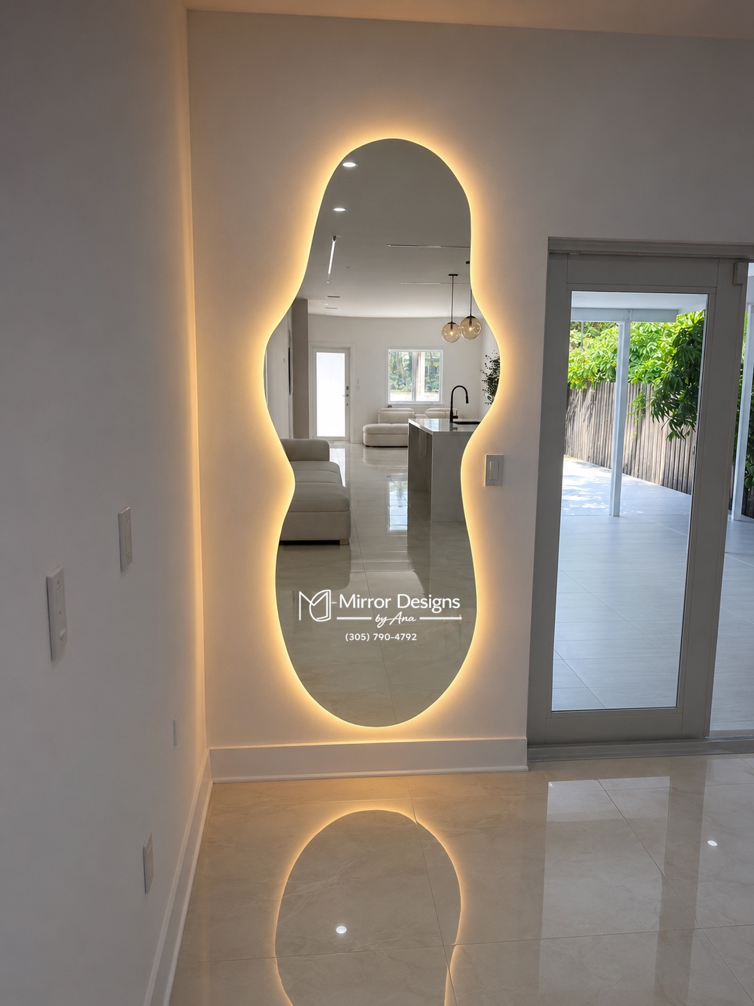 Asymmetrical LED Mirror — Oval II